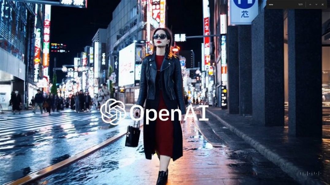 Open AI SORA - A stylish woman walks down a Tokyo street